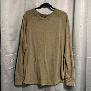 2XL Olive Raw Hem LS Shirt